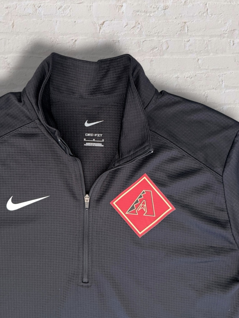 Nike Dri-FIT Arizona Diamondbacks Quarter Zip Pullover Jacket Mens M Black
